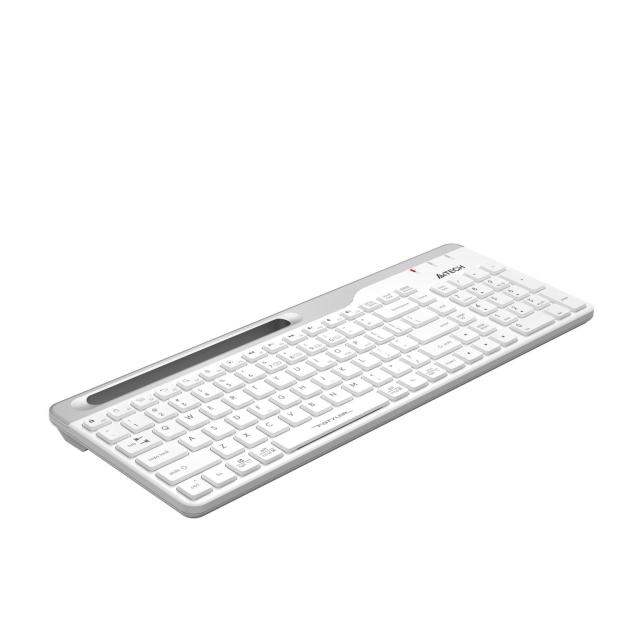 Клавиатура A4tech Fstyler FBK25, Bluetooth/Wireless 2.4G, Стойка за телефон, Бял