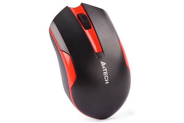 Mишка A4tech G3-200N, Wireless 2.4 GHz, 120 dpi, Черен/Червен