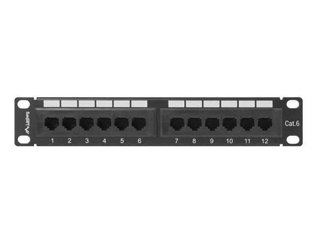 Пач панел Lanberg patch panel 12port 1U 10" CAT.6, black