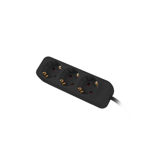 Разклонител Lanberg power strip 1.5m, 3 sockets, french quality-grade copper cable, black