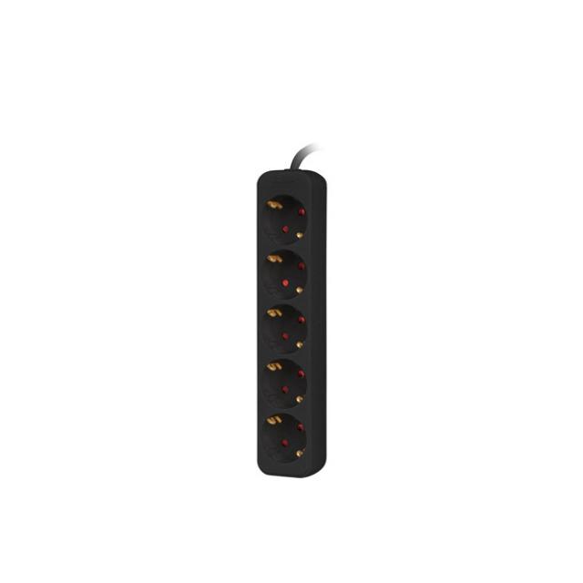 Разклонител Lanberg power strip 1.5m, 5 sockets, french quality-grade copper cable, black