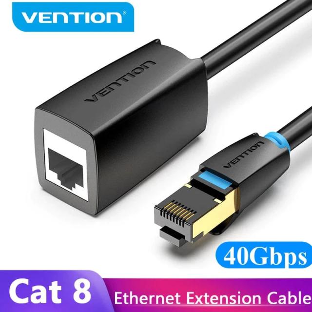 Kабел удължителен Vention Cat.8 SSTP Extension, Black 40Gbps, Patch Cable 2m