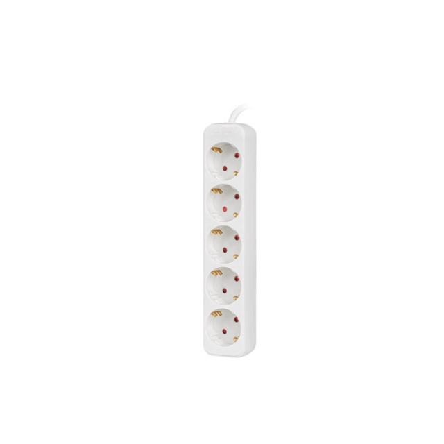 Разклонител Lanberg power strip 1.5m, 5 sockets, french quality-grade copper cable, white