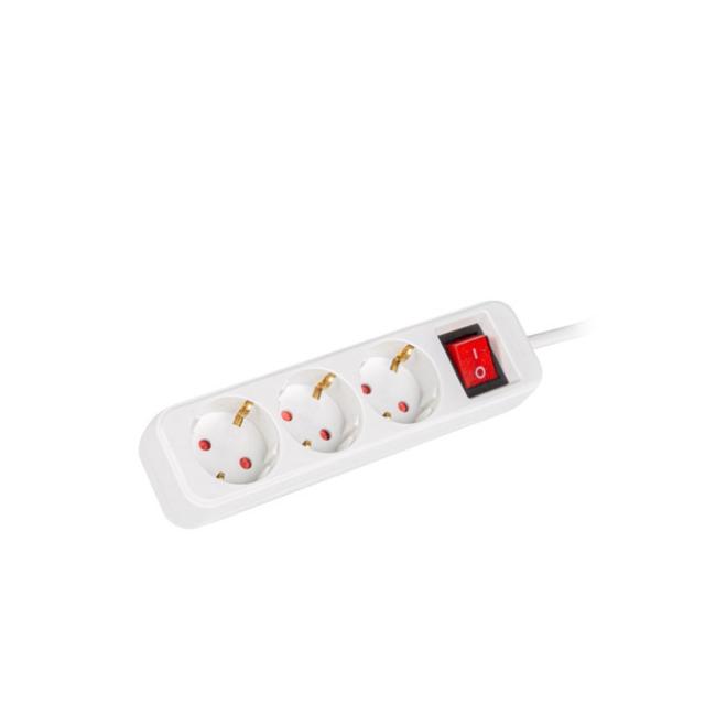 Разклонител Lanberg power strip 1.5m, 3 sockets, french with circuit breaker quality-grade copper cable, white