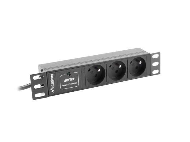 Филтър Lanberg power distribution unit (PDU) 10"1U 16A 3X 230V PL 2M, black