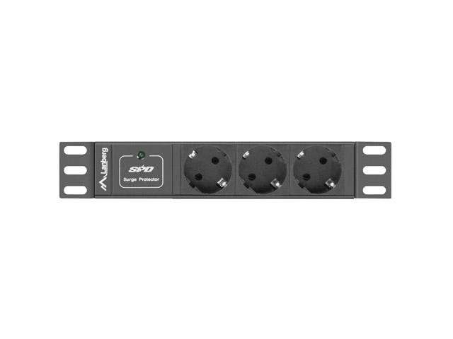 Филтър Lanberg power distribution unit (PDU) 10"1U 16A 3X SCHUKO 2M, black