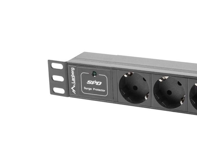 Филтър Lanberg power distribution unit (PDU) 10"1U 16A 3X SCHUKO 2M, black