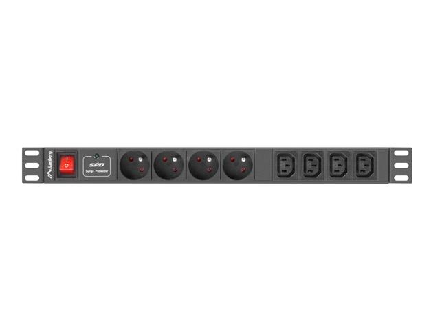 Филтър Lanberg power distribution unit (PDU) 19"1U 10A 8 SOCKETS 2M, black