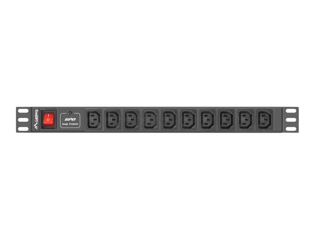 Филтър Lanberg power distribution unit (PDU) 19"1U 10A 10 SOCKETS 2M, black