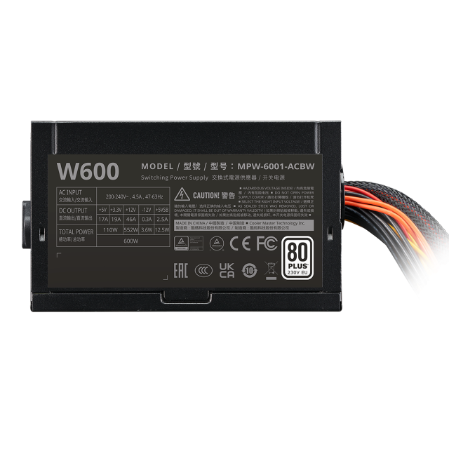 Захранване Cooler Master Elite Nex 600W 230V, Active PFC, 80+