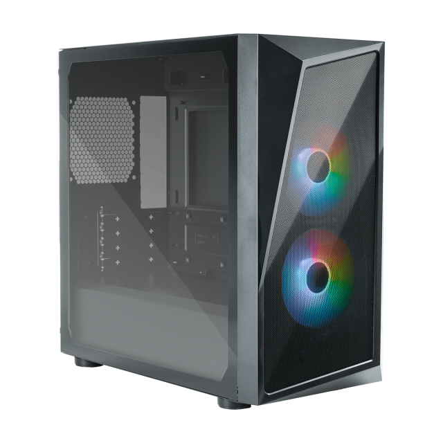Кутия Cooler Master CMP 320 Mesh Black ARGB, Middle Tower, 1 x USB 3.0, 1 x USB 2.0, 1 x 3.5mm Аудио жак, Micro ATX, Mini ITX, Черно