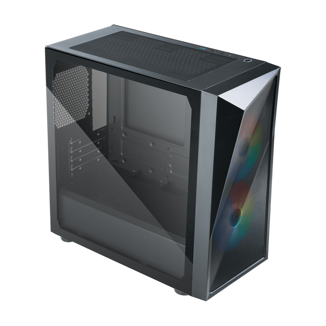 Кутия Cooler Master CMP 320 Mesh Black ARGB, Middle Tower, 1 x USB 3.0, 1 x USB 2.0, 1 x 3.5mm Аудио жак, Micro ATX, Mini ITX, Черно