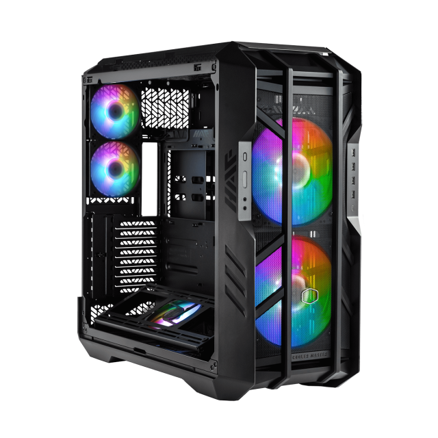 Кутия Cooler Master HAF 700 EVO Mesh Black ARGB, Full Tower, 1x USB Type-C, 4x USB 3.2, 1x 3.5mm 4 Poles Audio Jack, 1x 3.5mm Mic Jack, Mini ITX, Micro ATX, ATX, E-ATX