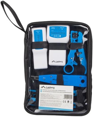Инструмент Lanberg  network toolkit with RJ45 RJ11 cable tester, crimping, stripping and lsa-insertion tool
