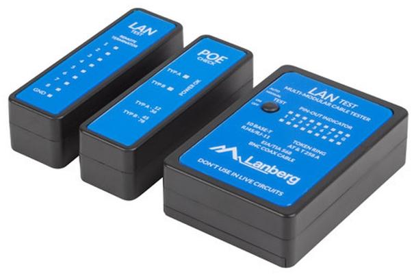 Инструмент Lanberg cable tester poe for RJ-45, RJ-12, RJ-11, coaxial