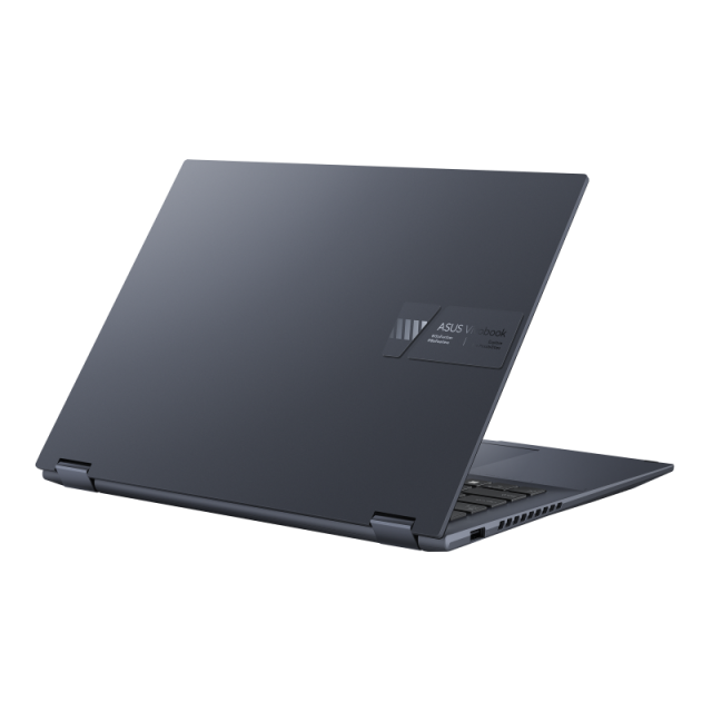 Лаптоп ASUS VIVOBOOK S14 FLIP, (14-ядрен) Alder Lake Intel Core i7-12700H 3.5/4.7 GHz, 14.0" (35.56 cm) 2.8K OLED TOUCH, 16GB DDR4, 1TB M.2 NVMe PCIe 3.0, Windows 11 Pro 