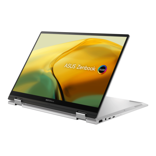 Лаптоп ASUS Zenbook 14 Flip OLED (12-ядрен) Intel Core i7-1360P 2.2/5.0GHz, 14" (35.56 cm) WQXGA+ Touchscreen Anti-Glare 90Hz дисплей (HDMI), 16GB DDR5, 1TB SSD NVMe, 2x Thunderbolt 4, Windows 11 Pro