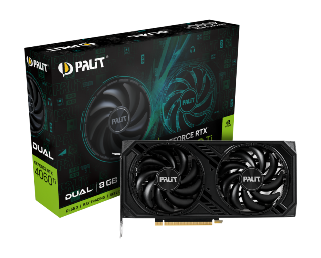 Видео карта PALIT RTX4060TI DUAL 8GB GDDR6, 128-bit, HDMI, 3xDP