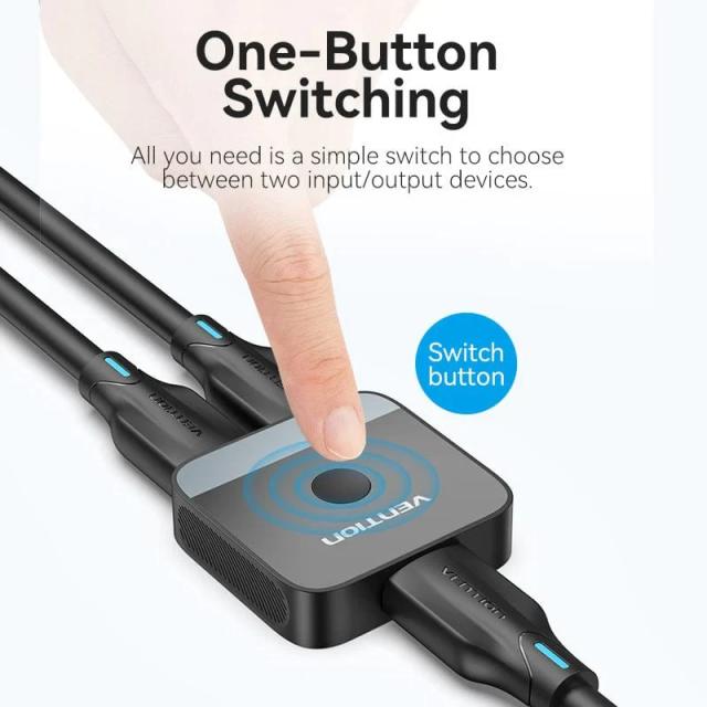 Превключвател Vention HDMI 2.0 Switcher/Splitter 2-Port Bi-Direction 4K Black - AKOB0