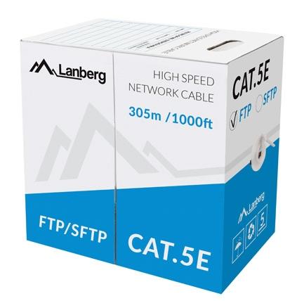 Кабел Lanberg LAN cable FTP CAT.5E 305m stranded CCA, grey