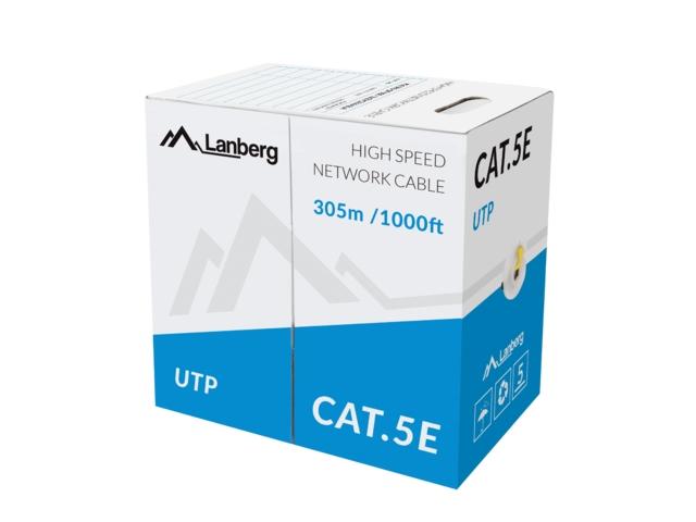 Кабел Lanberg Lan Cable UTP Cat.5e 305m Solid CCA Yellow