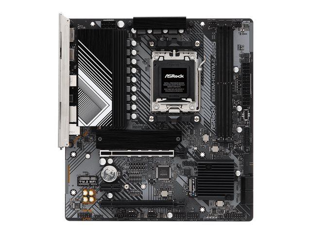 Дънна платка ASRock B650M-HDV/M.2, B650, AM5, DDR5, PCIe 4.0, 1x M.2, 4x SATA 6Gb/s, 1x USB 3.2 Type-C, 2x USB 3.2 Gen 1, Micro ATX