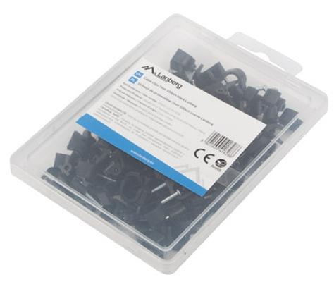 Кабелен клипс Lanberg cable clips 7mm 100pcs, black