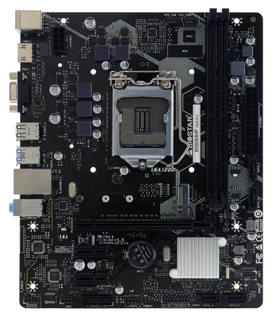 Дънна платка Biostar B560MHP, B560, LGA1200, 2xDDR4, PCIe 4.0 (VGA/HDMI), 1x M.2, 4x SATA 6Gb/s, 2x USB 3.2 Gen1, mATX