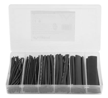 Термосвиваема кабелна връзка Lanberg 100pcs heat-shrinkable tubing kit, black box