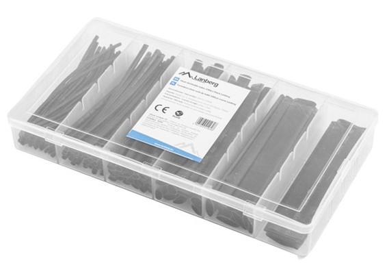 Термосвиваема кабелна връзка Lanberg 100pcs heat-shrinkable tubing kit, black box
