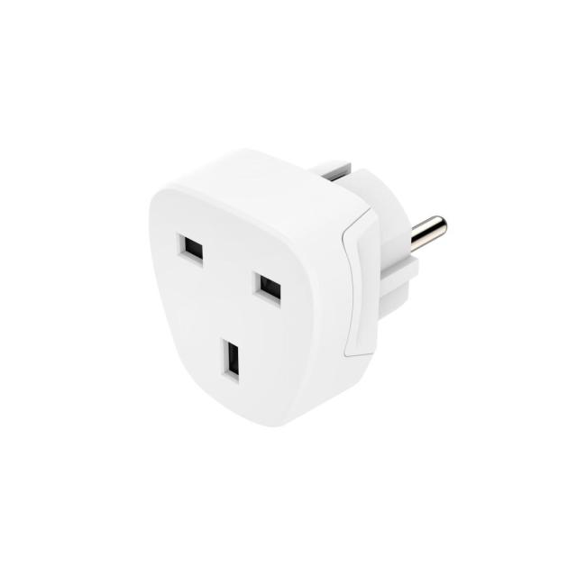 Hama Travel Adapter Type G, 3-Пинов, за устройства от Обединеното кралство и Британската общност