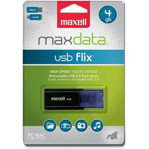 USB памет MAXELL FLIX, 4GB, USB 2.0, Черен