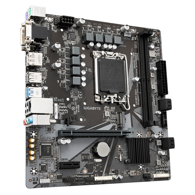 Дънна платка GIGABYTE H610M-S2H, LGA1700, 2xDDR5, PCIe 5.0 (VGA/DVI-D/HDMI/DP), 1x M.2, 4x SATA 6Gb/s, 2x USB 3.2 Gen 1, Micro ATX