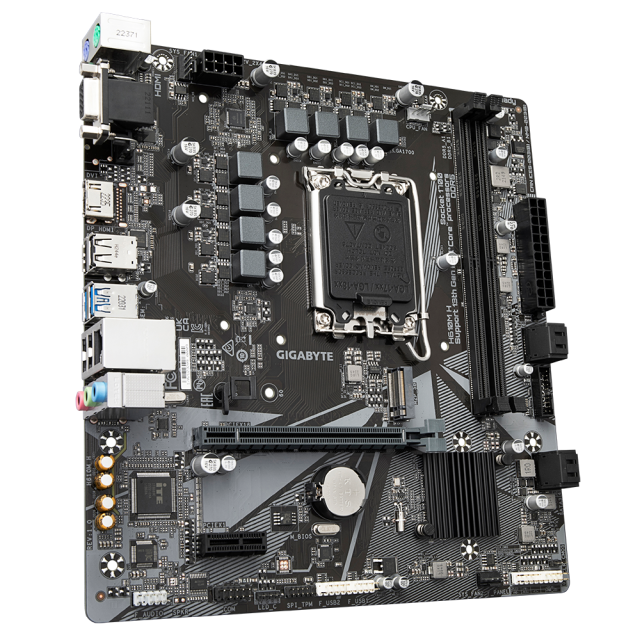 Дънна платка GIGABYTE H610M-H, LGA1700, 2xDDR5, PCI-E 4.0 (HDMI/VGA), 1x M.2, 4x SATA 6Gb/s, 2x USB 3.2 (Gen 1), Micro ATX