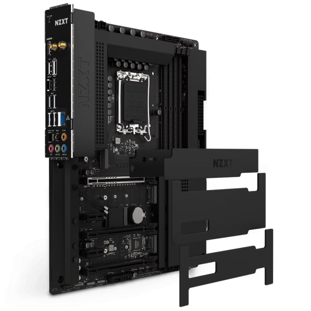 Дънна платка NZXT N7 Z790 Black, Z790, LGA 1700, DDR5, PCI-E 5.0 (HDMI), 3x M.2, 4x SATA 6Gb/s, 1x USB 3.2 Gen 2x2 Type-C, WiFi 6E, Bluetooth, ATX