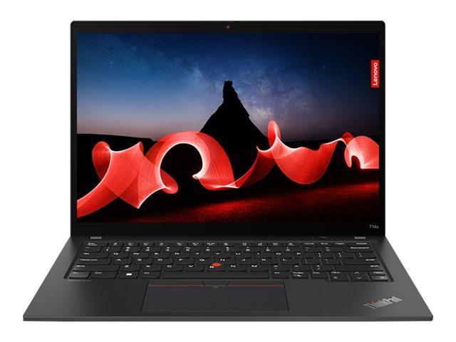 Лаптоп Lenovo ThinkPad T14s Gen 4, Intel Core i5-1335U 10C/12T (1.3/4.6GHz, 12MB), 14" (35.56cm) WUXGA Anti-Glare дисплей, (HDMI), 32GB LPDDR5X, 1TB SSD NVMe, 2x Thunderbolt 4, 1x USB 3.2 Gen 1, Windows 11 Pro