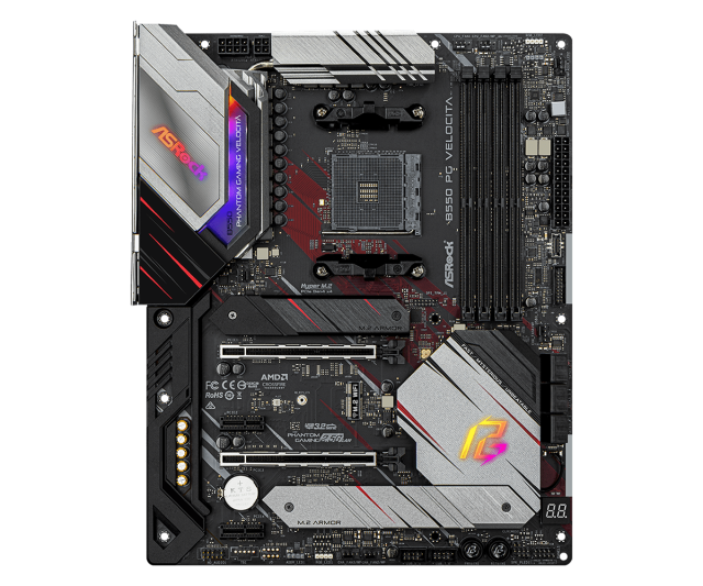 Дънна платка ASRock B550 Phantom Gaming Velocita, B550, AM4, 4xDDR4, PCI-E 4.0 (CFX), 6x SATA 6Gb/s, 2x M.2, 1x USB 3.2 Gen 2 Type-C, ATX