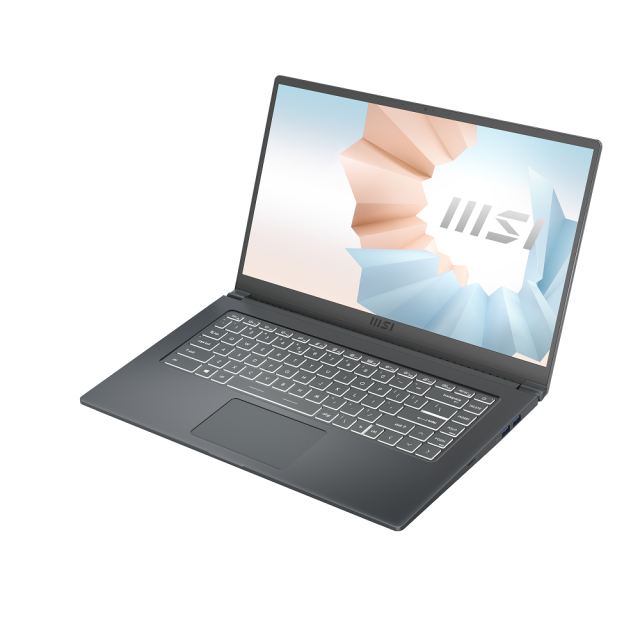 Лаптоп MSI Modern 15 A11MU, 15.6", Full HD, (4-ядрен) Intel Core i5-1155G7 (2.5-4.5GHz, 8M), Intel Iris Xe Graphics, 8GB DDR4, 512GB SSD, Free DOS