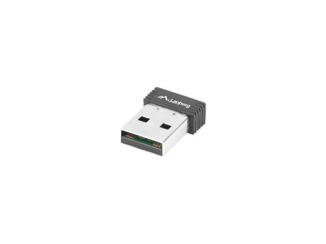 Безжичен Wireless Nano адаптер Lanberg Wireless Network N150, 2.4GHz (150Mbps), 1 вътрешна антена, USB 2.0