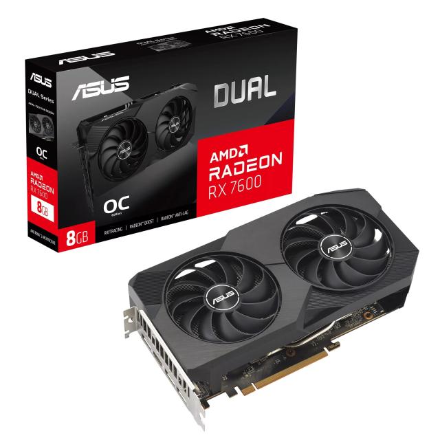 Видео карта ASUS AMD RADEON RX 7600 DUAL OC 8GB GDDR6, 128-bit, HDMI, 3xDP