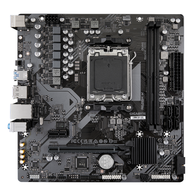 Дънна платка GIGABYTE A620M H, AM5, 2xDDR5, 4 x SATA 6Gb/s, M.2 PCIe 4.0 x4/x2, HDMI, DP, Micro ATX