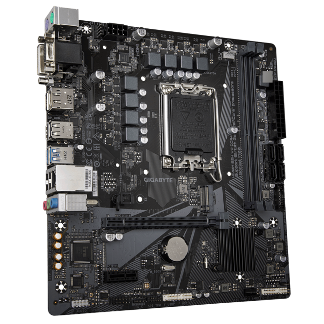 Дънна платка Gigabyte H610M S2H V2, H610, LGA1700, 2xDDR4, PCI-E 4.0 (D-Sub/DVI-D/HDMI/DP), 1x M.2, 4x SATA 6Gb/s, 2x USB 3.2 Gen1, MicroATX