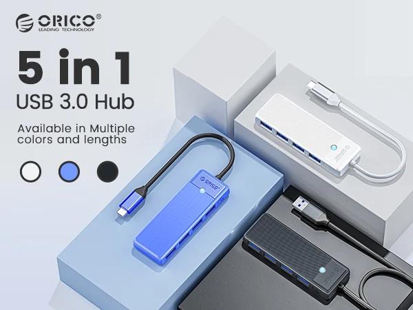 Хъб Orico HUB USB3.1 Type-C - 3 x USB3.0, SD, TF - PAPW3AT-C3-015-BK