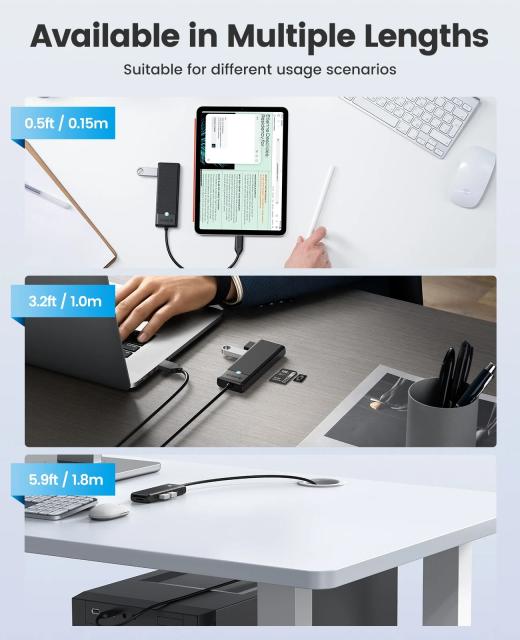 Хъб Orico USB3.0 HUB White - 3 x USB3.0, SD, TF