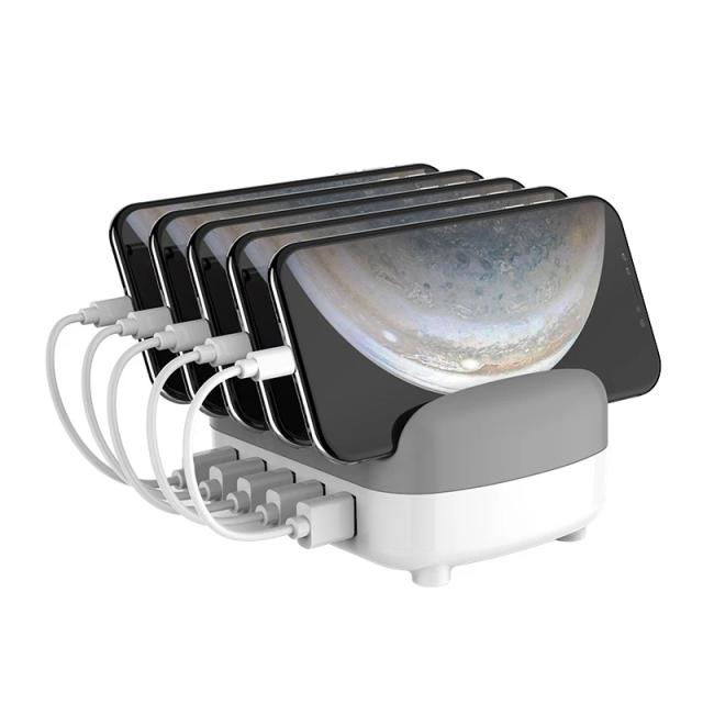 Зарядна станция за мобилни устройства Orico Charger Station 220V - 5 x USB 40W White - DUK-5P-EU-WH