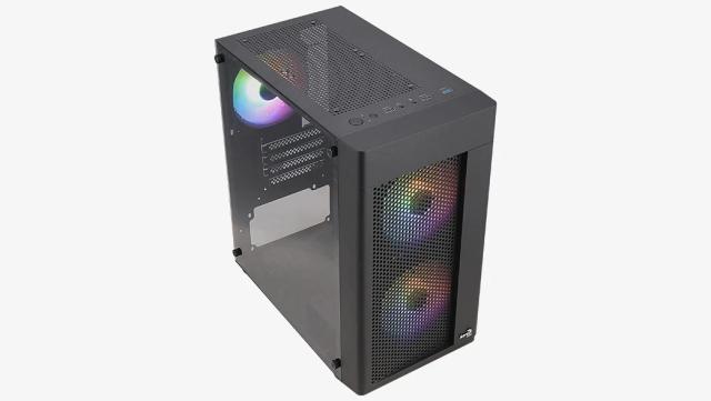 Кутия AeroCool Hexform-G-BK-v2, 1 x USB 3.0, 2 x USB 2.0, HD Audio x 1, mATX