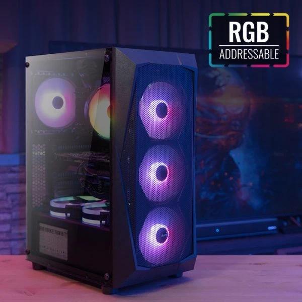 Кутия AeroCool Falcon-G-BK-v2, 2 x USB 3.0, 1 x USB 2.0, HD Audio x 1, ATX