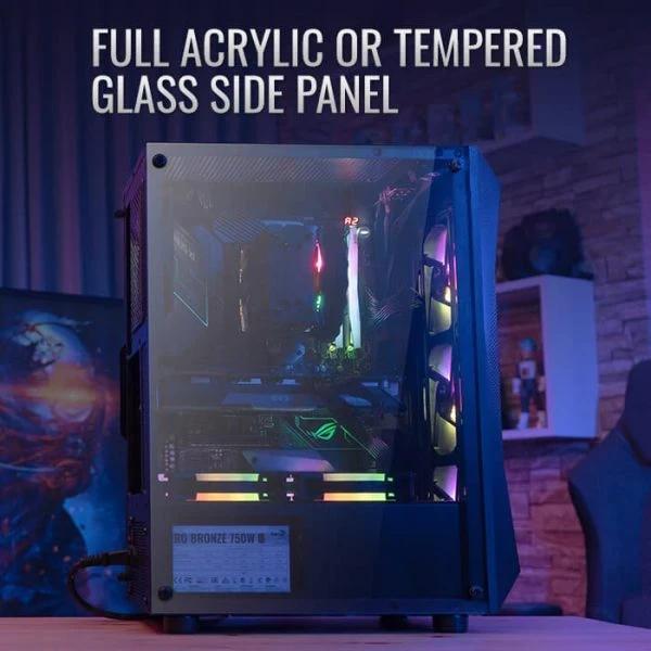 Кутия AeroCool Falcon-G-BK-v2, 2 x USB 3.0, 1 x USB 2.0, HD Audio x 1, ATX