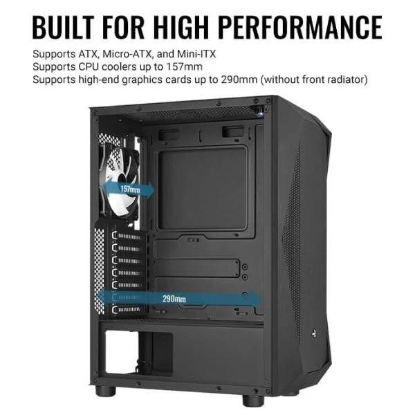 Кутия AeroCool Falcon-G-BK-v2, 2 x USB 3.0, 1 x USB 2.0, HD Audio x 1, ATX