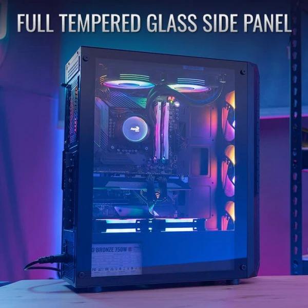 Кутия AeroCool Beam-G-BK-v2, 1 x USB 3.0, 2 x USB 2.0, HD Audio x 1, ATX